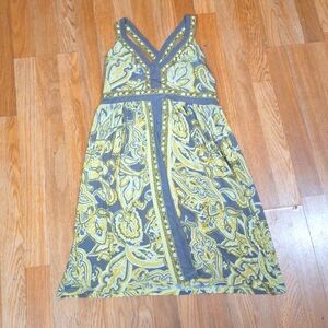 Medium Yellow&Grey Print Dress From International Concepts